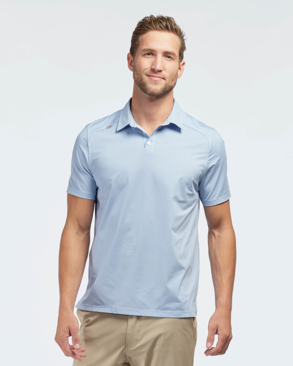 Commuter Tech Polo, Blue Micro Check
