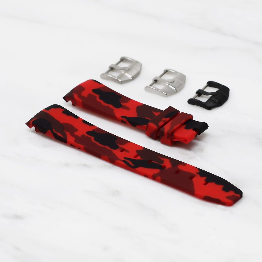 HORUS Rolex Red Camo Rubber Strap, 40mm