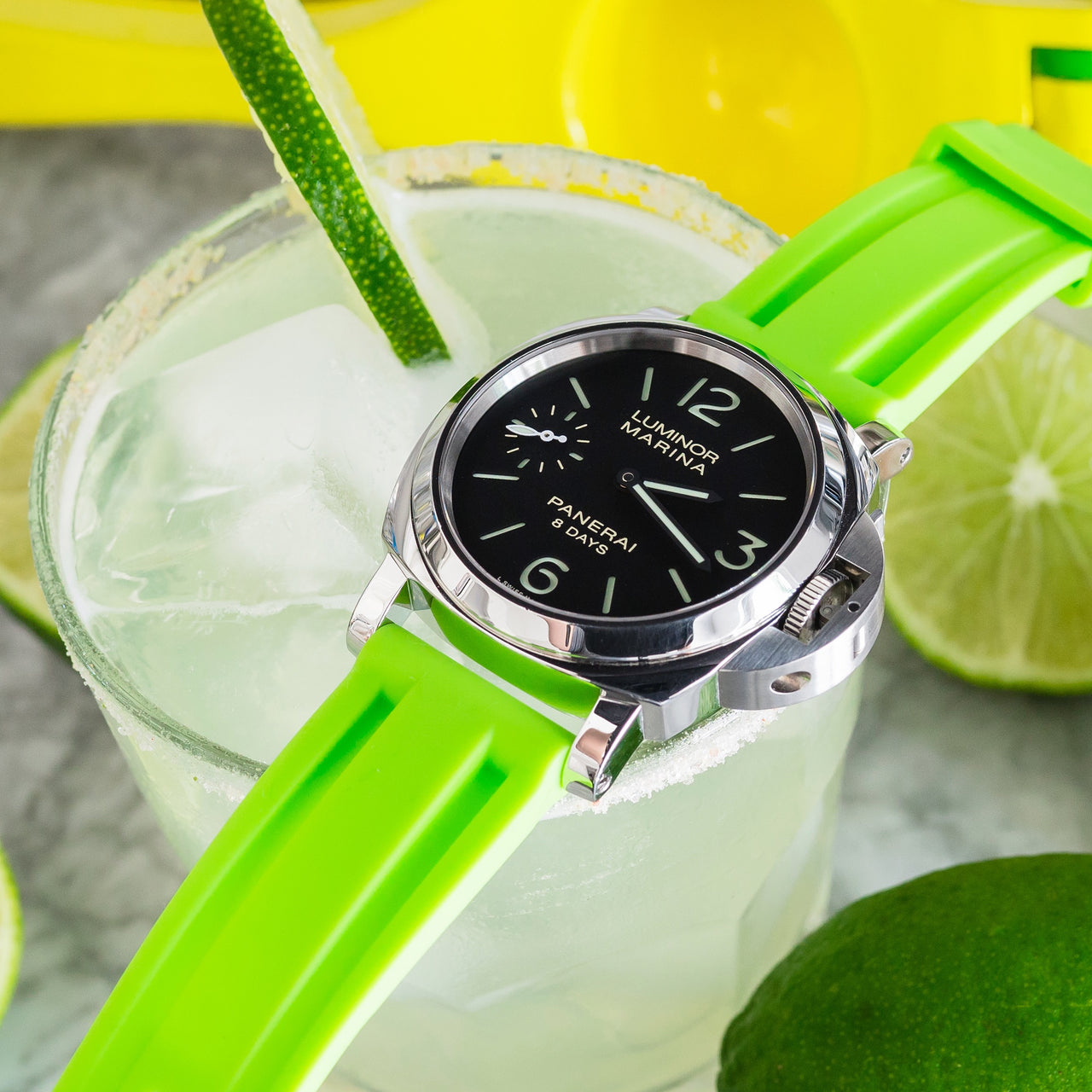 HORUS Solid Lime Green Rubber Strap, 26mm