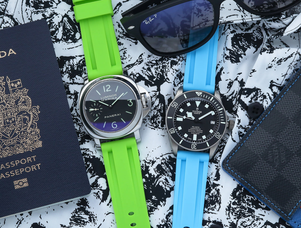 HORUS Miami Blue Limited Edition Rubber Strap, 22mm