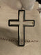 David Yurman 24mm Sterling Silver & Forged Carbon Cross
