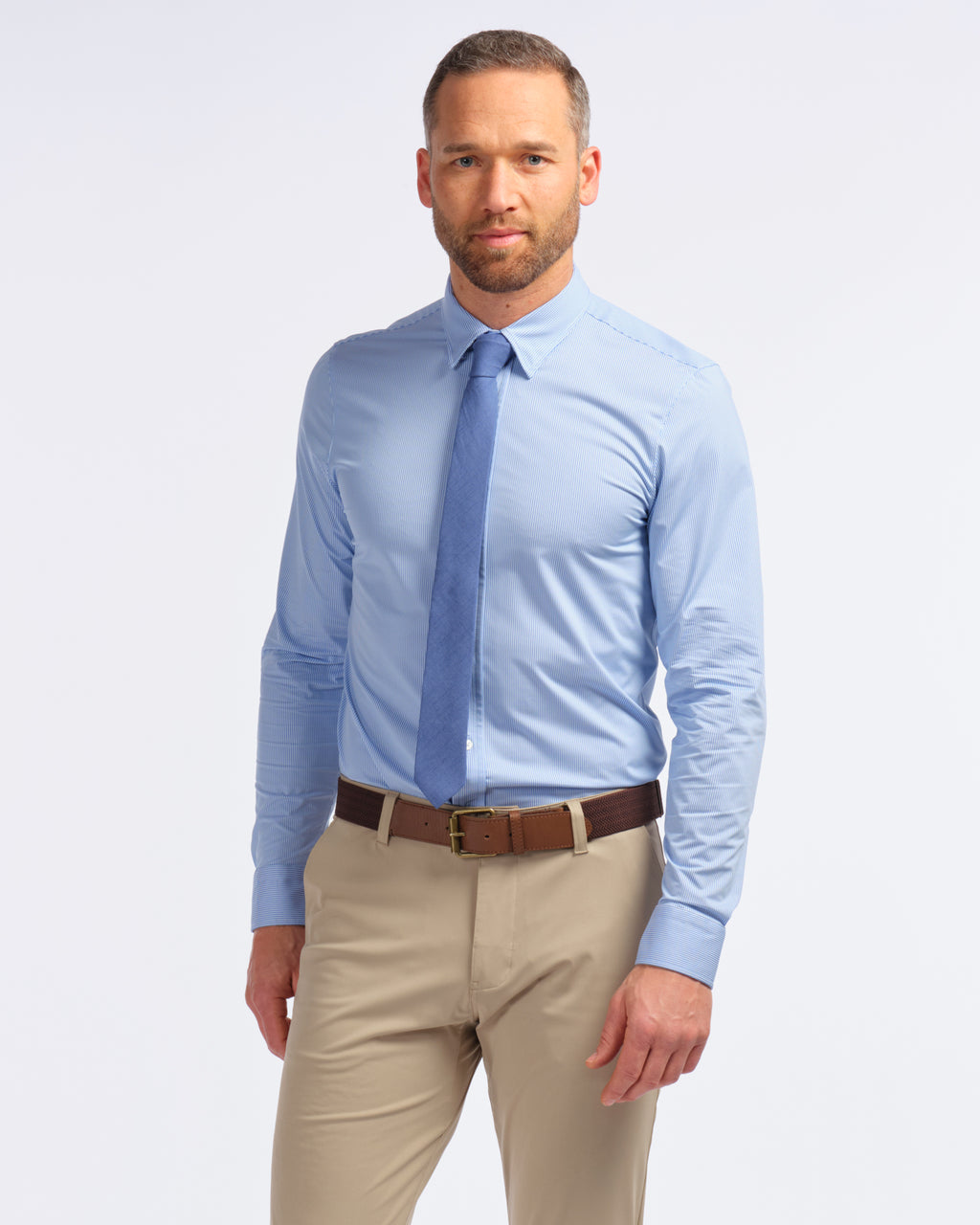 Commuter Dress Shirt, Blue Micro Check