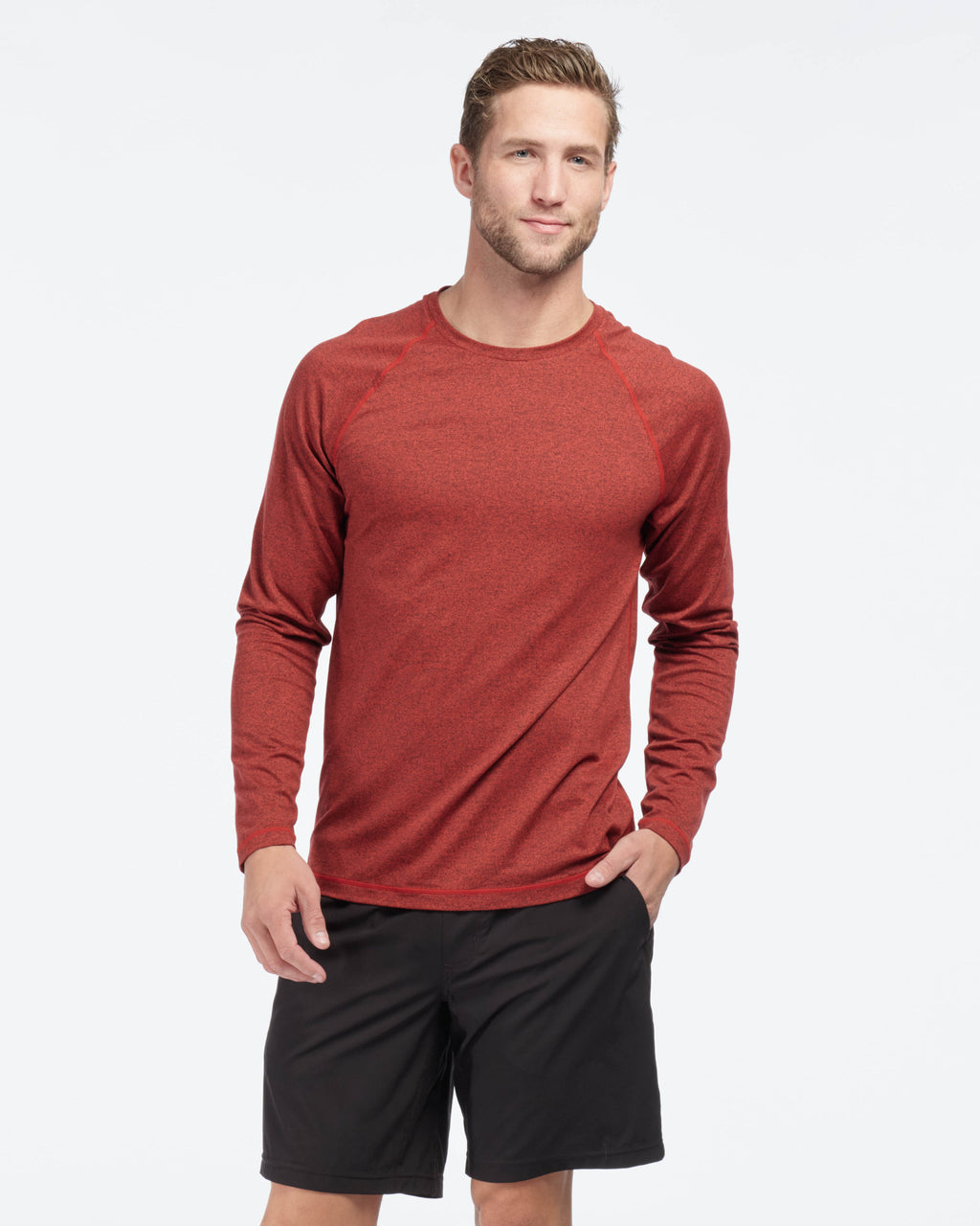 Reign Long Sleeve, Cherry Red Heather
