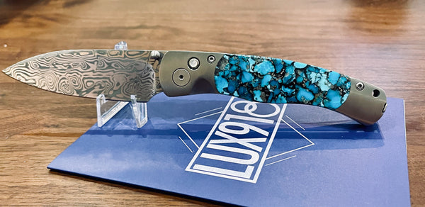 Custom Damascus & Nugget Turquoise Knife